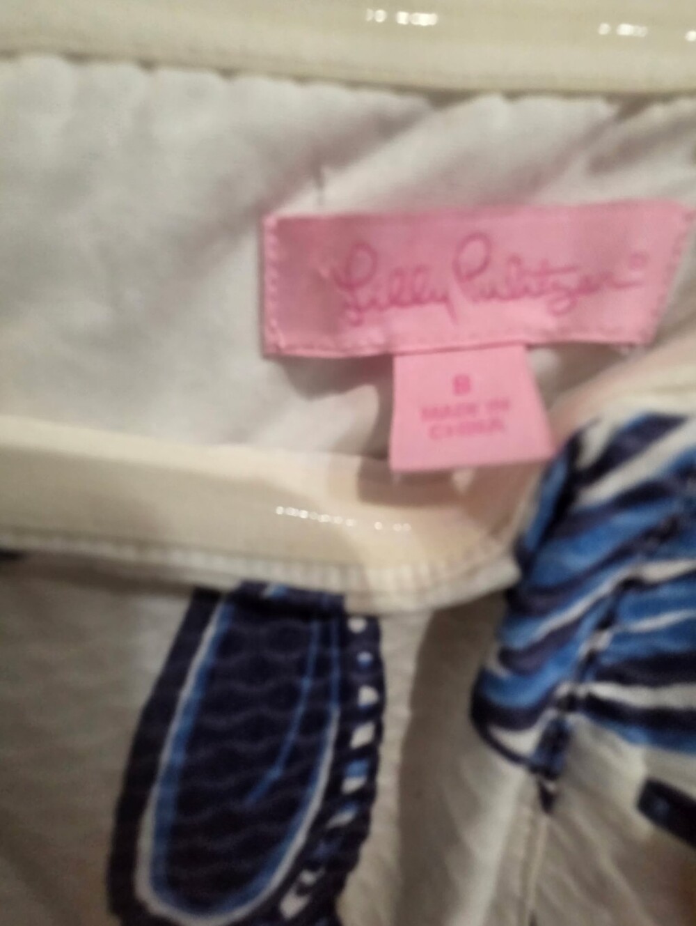 Lilly Pulitzer White Mini Skirt with Blue Shell Print - Picture 4 of 4